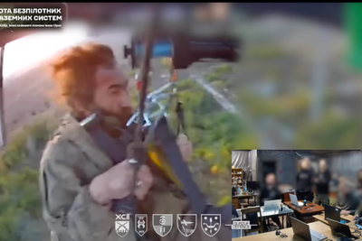 Extraordinary footage shows Ukraine carry out first ever drone airlift of wounded soldier from frontline