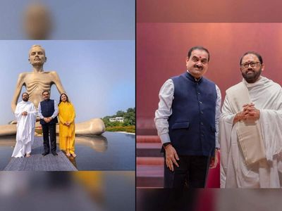 Gautam Adani meets Gurudevshri Rakeshji in Dharampur, says Adani Foundation keen to partner with mission on Grassroots Projects