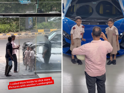 Hyderabad businessman spots two kids admiring Lamborghini from outside, invites them in and takes them for a ride; watch video
