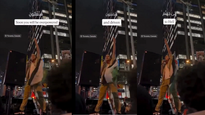 'You Will Be Driven to Hell': Palestinian Flag-Waving Protester in Toronto Sparks Controversy Over 'Infidels' Remark