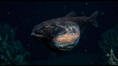 Black Swallower Footage: ROV films fish with distended stomach; survey maps 13% of territory