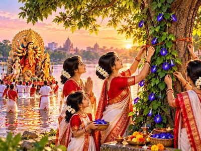 Why Do Devotees Tie Aparajita After Durga Visarjan?