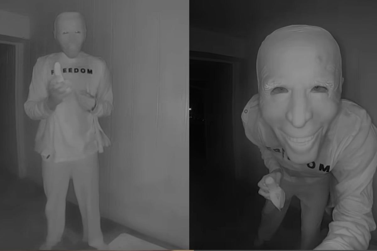 Person in Biden mask and Charlie Kirk shirt spotted…