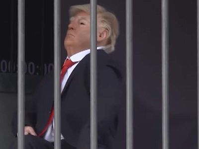 Trump behind Iranian bars? Tehran installation puts 'US President' in a mock prison cell | Watch