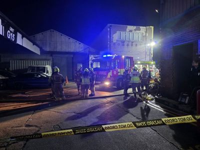 Seventy firefighters tackle large blaze at industrial site in east London