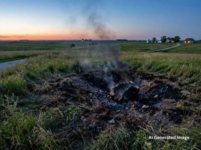 A stone fell onto an Iowa prairie in 1890; a farmer dug up a 66 pound meteorite and sold it for $105