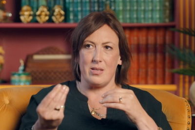 Tearful Miranda Hart reacts after Celebrity Traitors murder