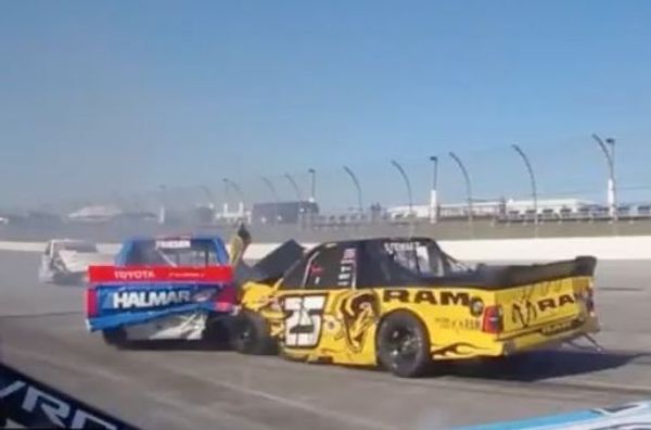 Tony Stewart: violent Talladega Truck wreck "knocked the wind out of me"