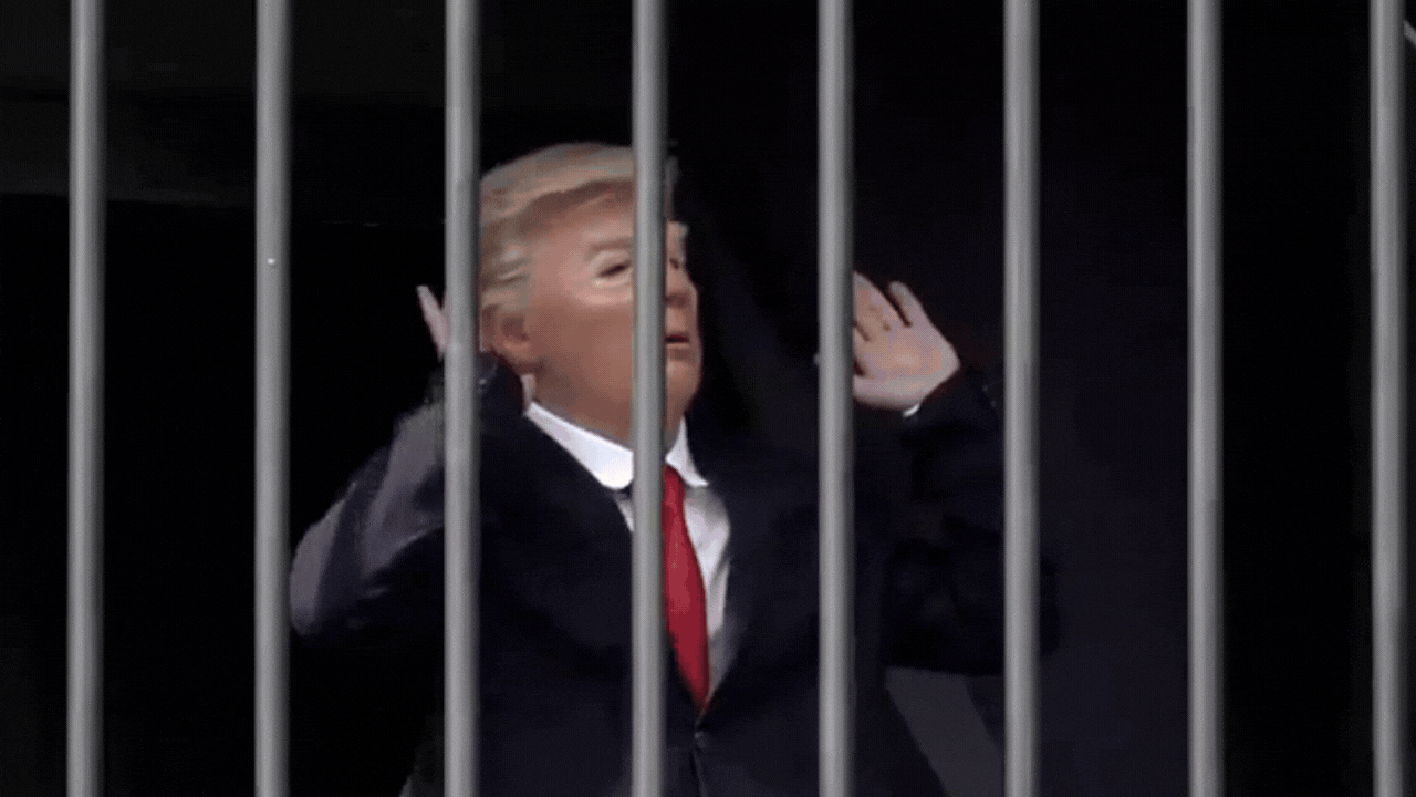 Watch: Iran mocks Trump on busy Tehran street, shows US president taking nap behind bars