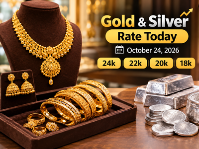 Gold and silver rate today (October 24, 2026): Check 24k, 22k, 20k and 18k gold jewellery prices from IBJA, Malabar Gold & Diamonds, Joyalukkas, Kalyan Jewellers and Tanishq