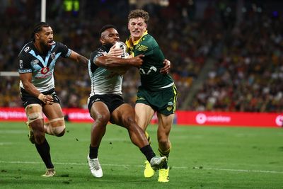 Australia survive scare against Fiji to book place in World Cup semi-finals