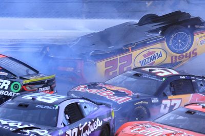 Joey Logano upside down in terrifying Talladega NASCAR Cup crash: "Just happy to be alive"