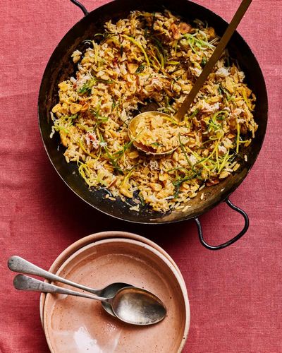 Georgina Hayden’s quick and easy recipe for crab and spring onion fried rice