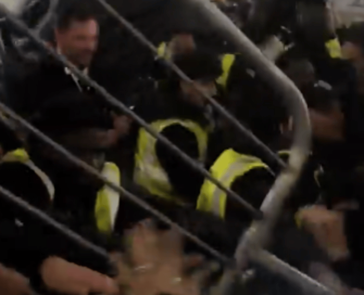 Fans try to break through security at Ballon d'Or…