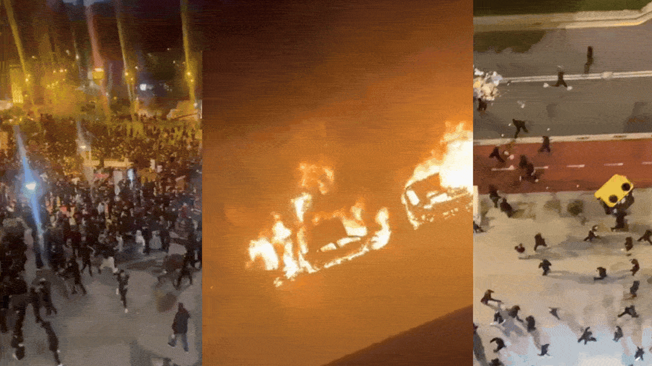 Cars torched, barricades erected: Nine arrested as violent clashes rock Spain's Bilbao - video