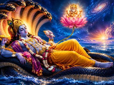 Why Does Lord Vishnu Sleep on a Serpent in the Cosmic Ocean?