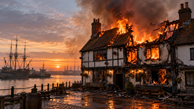 Historic Tilbury pub linked to Pepys and Defoe nearly destroyed by fire