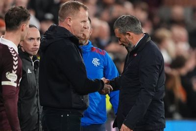 Derek McInnes clashes with Hearts manager in fiesty handshake on Tynecastle return