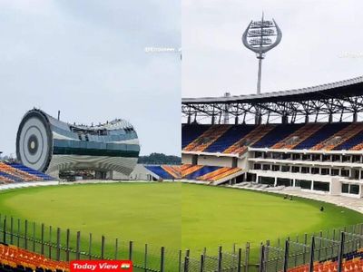 First look inside Varanasi’s Rs 450 crore international cricket stadium offers views of trishul-shaped floodlights, crescent-shaped roof and near-complete damru media centre