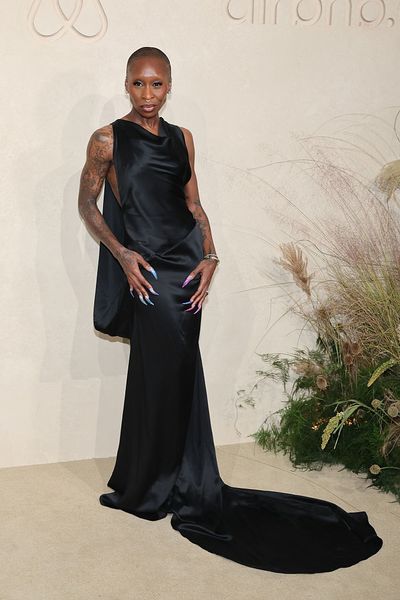 Cynthia Erivo Commands Attention in Cong Tri Black Satin Gown at First-Ever Airbnb.org Gala