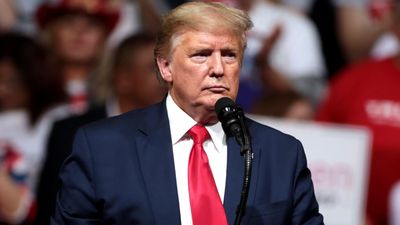 Donald Trump's Neck Folds Exposed When He Turns To Shout at a Protester Being Dragged Out