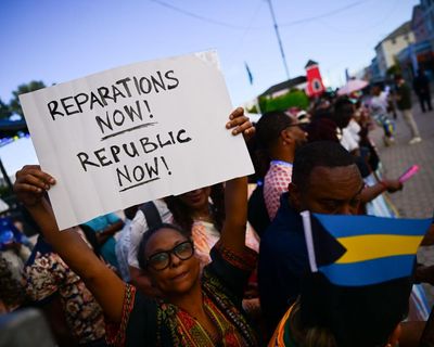 ‘Reparations now’: King and Burnham face protests at Antigua Commonwealth summit