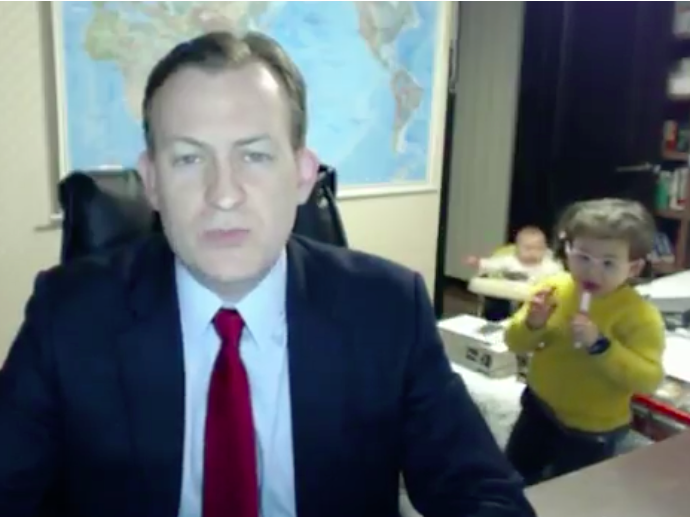 BBC interview crashed by cute children sparks racism…