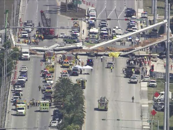 Miami bridge collapse caught on video as death toll rises to six