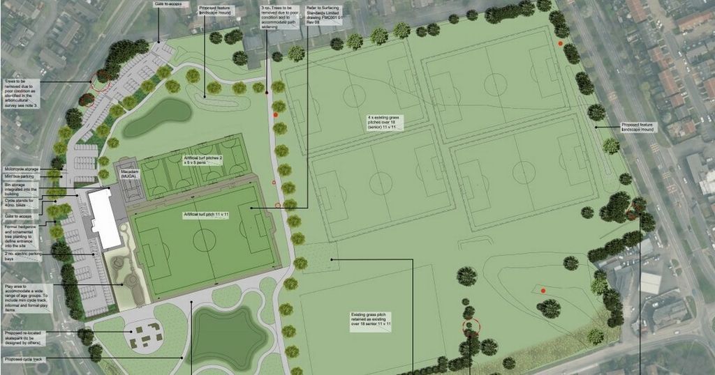 Skate park, cycle track, gym and 3G pitch Plans for…