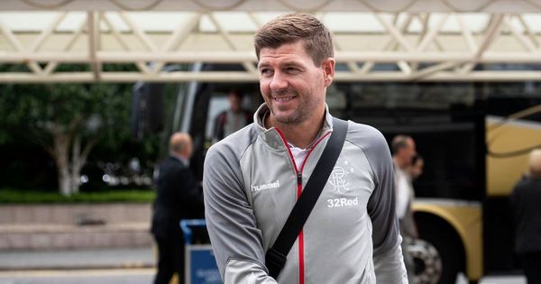 Steven Gerrard looks delighted with Rangers new boys as George Edmundson joins squad on flight out to Portugal