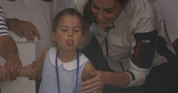 Princess Charlotte shows off cheeky side as she sticks tongue out at crowd