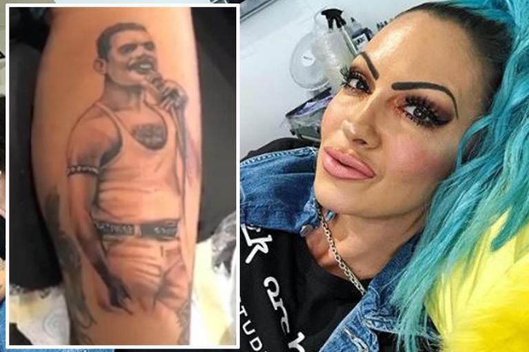 Jodie Marshs Freddie Mercury Tattoo Glamour Model 