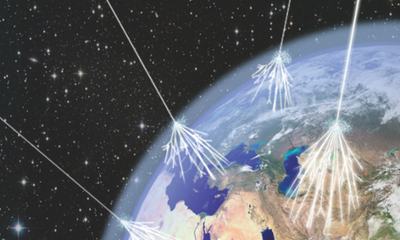 Nature's hadron collider produces Higgs bosons all the time, high in the sky
