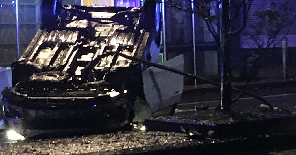 Shocking footage shows car flipped upside down after…