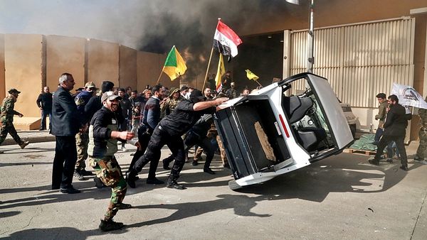 Pro-Iran protesters at US embassy in Baghdad gear up for sit-in