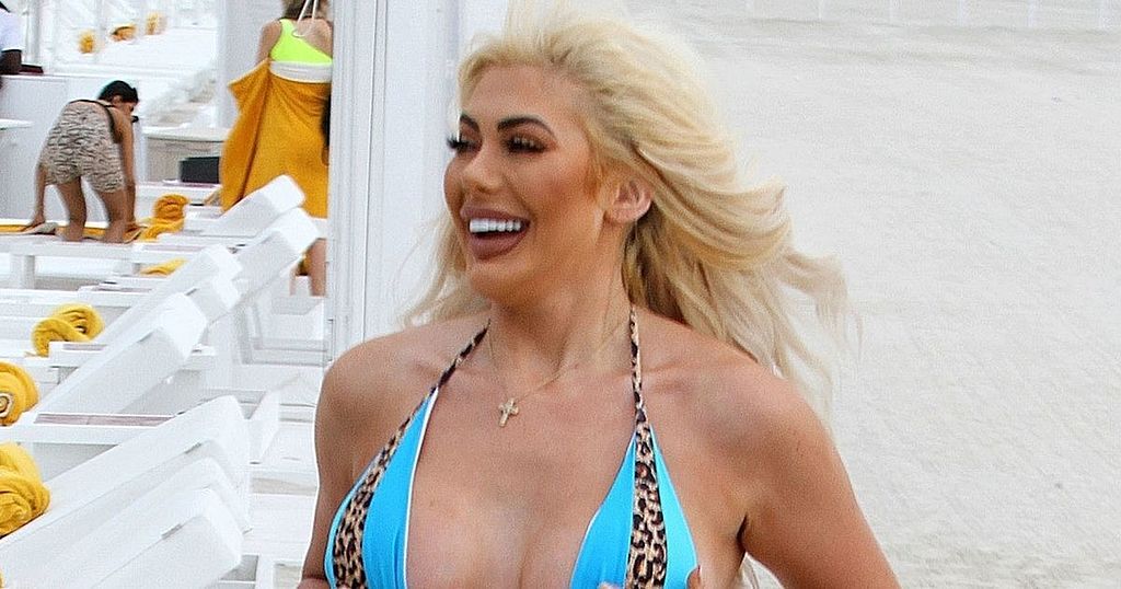 Chloe Ferry risks wardrobe malfunction in tiny bikini…