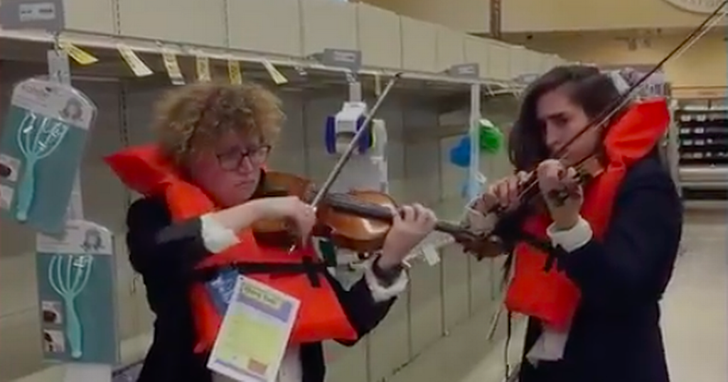 Dublin violinist goes viral after serenading empty…