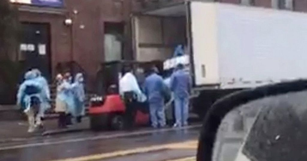 Coronavirus Horrifying moment forklift loads dead…