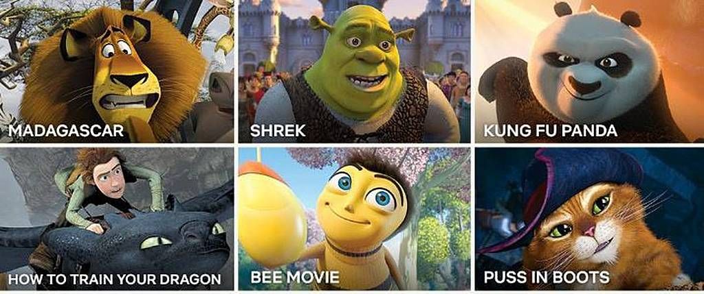 Kid's favourites Shrek, Kung Fu Panda, and Madagascar…