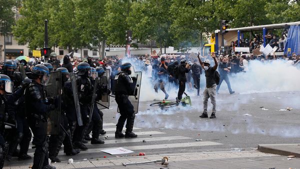 Protesters clash with police at Paris anti-racism rally