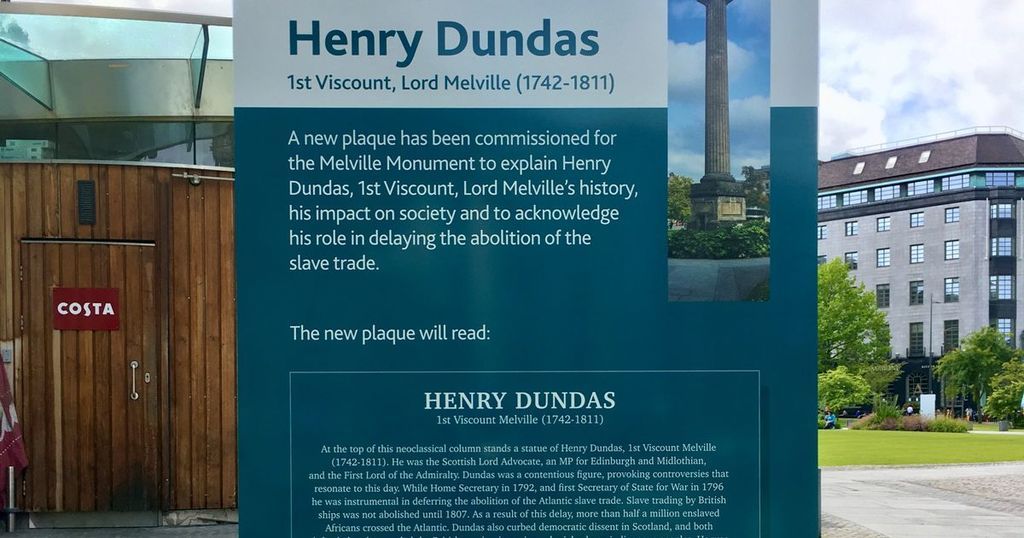 New plaque for 'racist' Dundas statue in Edinburgh…