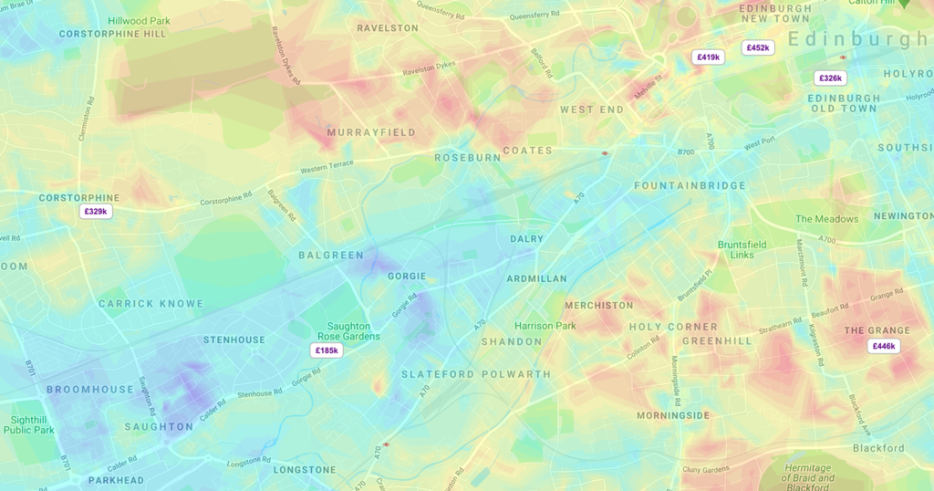 Edinburgh House Prices Handy heat map shows most…