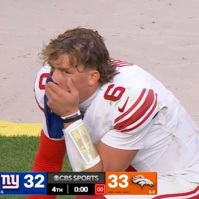Jaxson Dart Looked So Devastated After Broncos' Stunning Comeback Over Giants